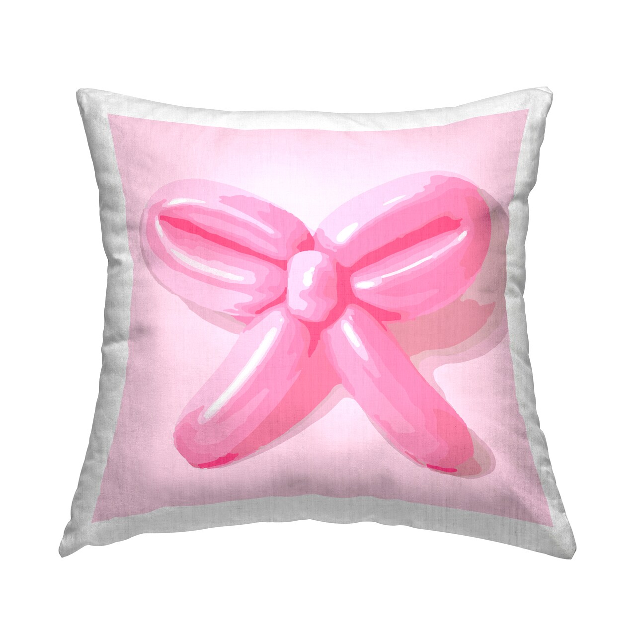 Pink Balloon Bow Decorative Printed Throw Pillow Design by Daphne Polselli, 18 x 7 x 18